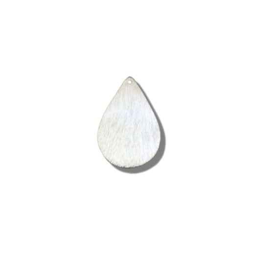 Silver Teardrop Jewelry Component | 21mm x 33mm Blank Teardrop Plated Copper Finding - Packs of 10pcs