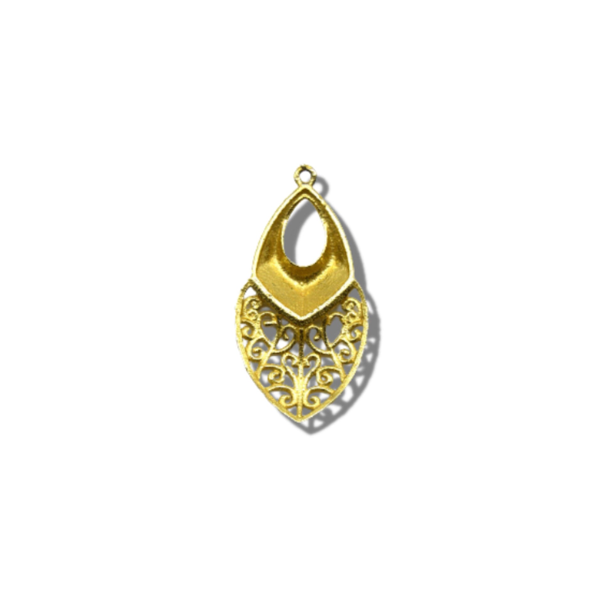 Filigree Teardrop Jewelry Finding - Gold Plated
