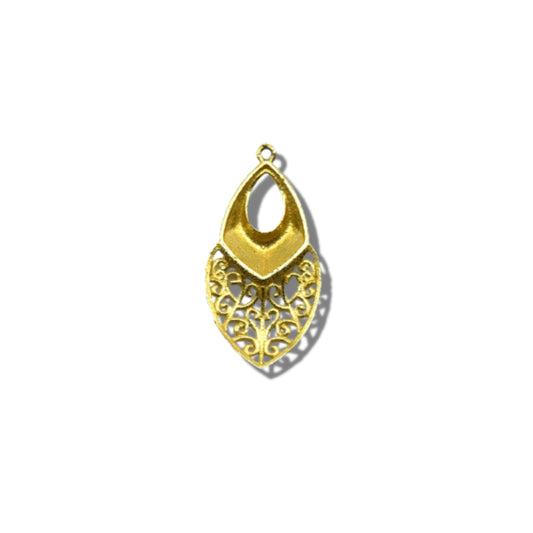 Filigree Teardrop Jewelry Finding - Gold Plated