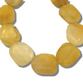 Yellow Jade Faceted Oval Shaped Beads - 36mm x 32mm