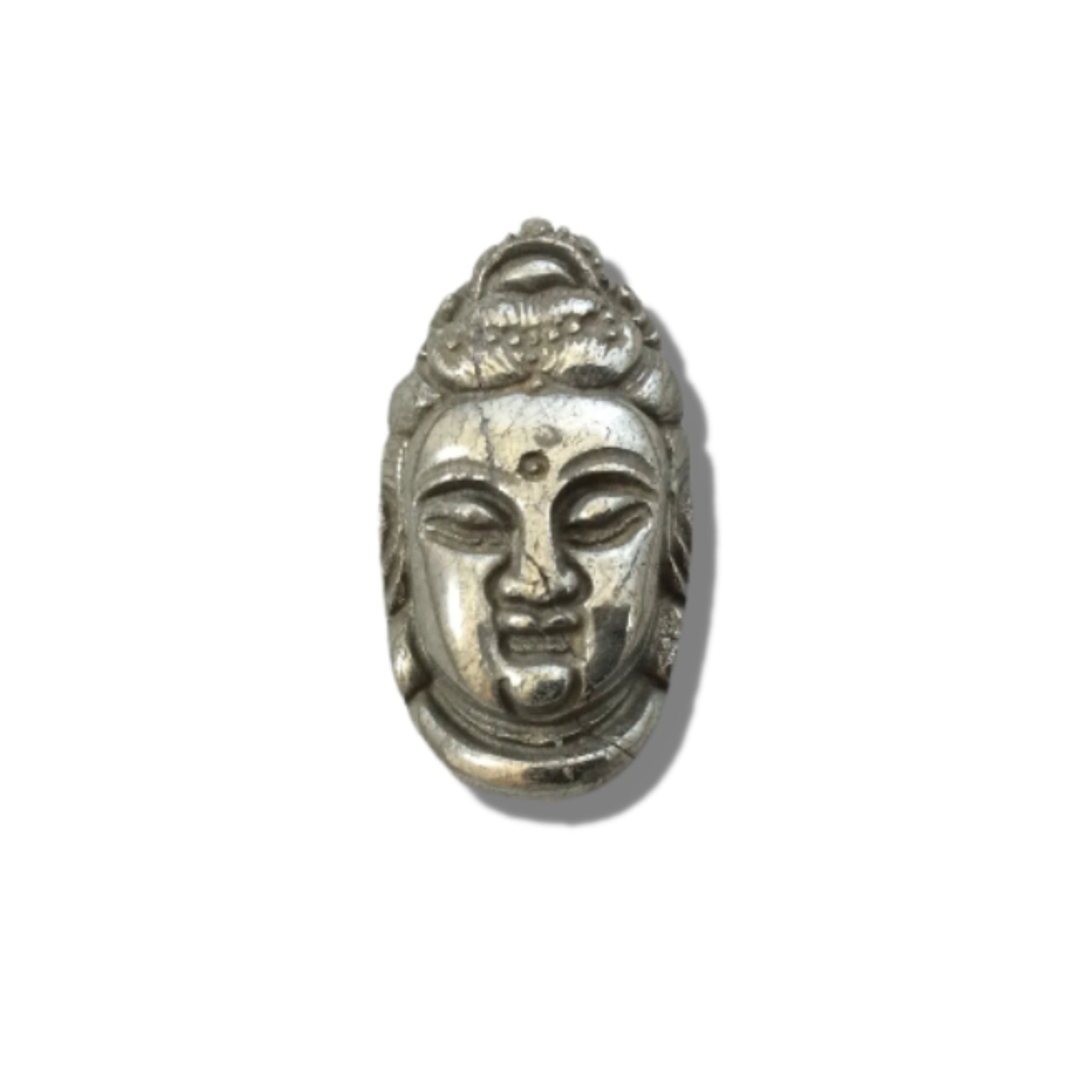 Deity Pendants | Heavy Pyrite Carved Focal for Necklaces | Buddha Pendant