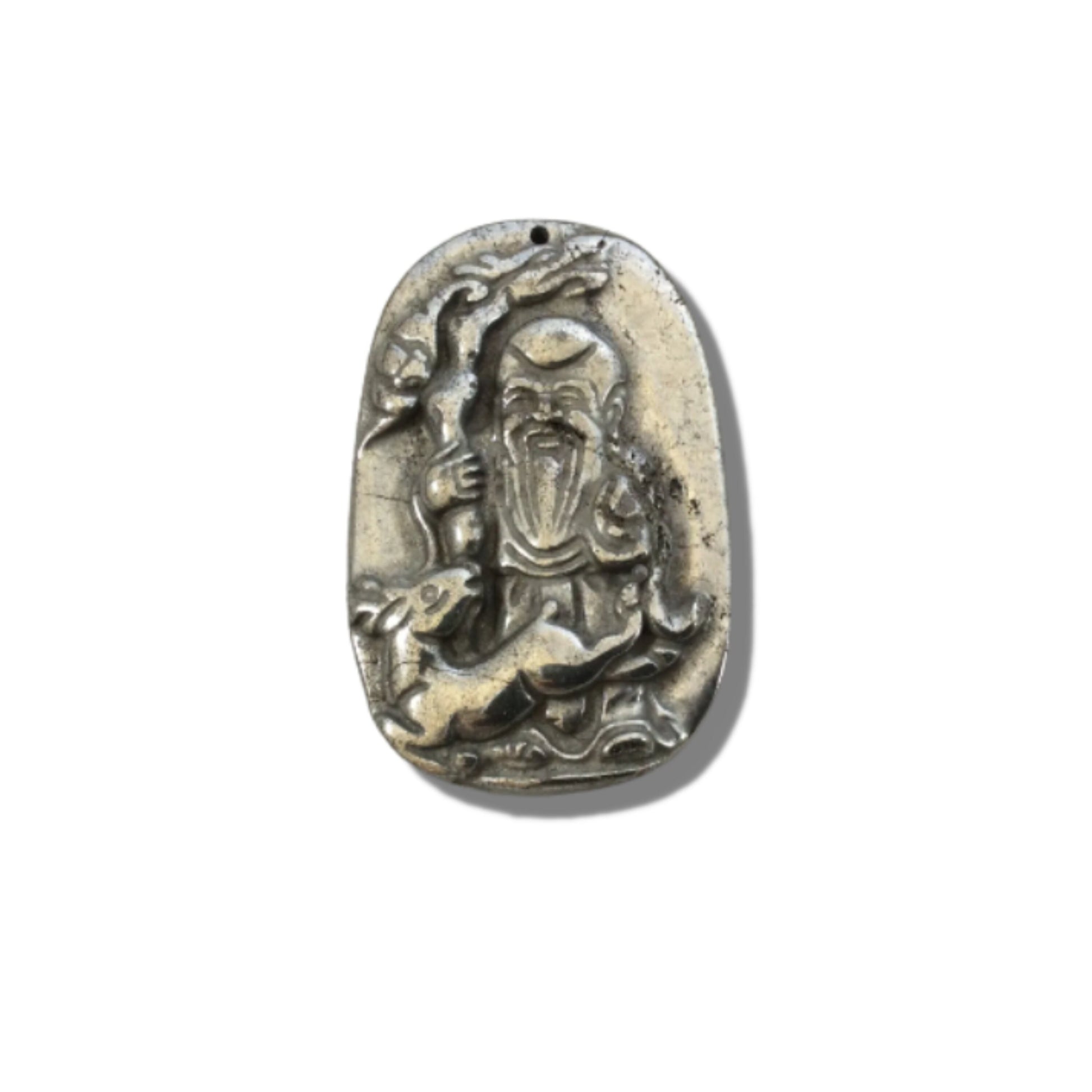 Deity Pendants | Heavy Pyrite Carved Focal for Necklaces | Buddha Pendant