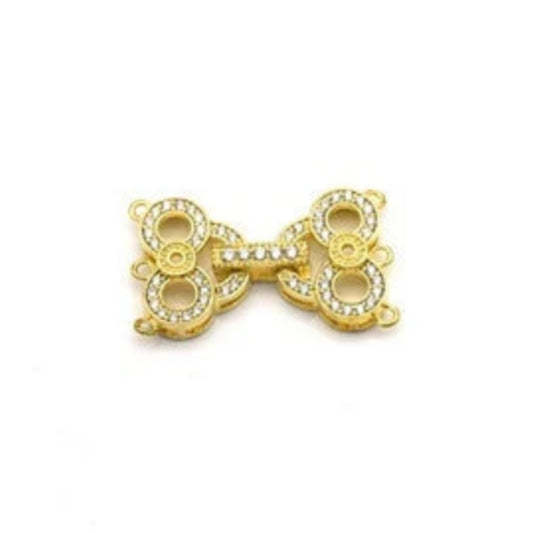 CZ Infinity Loops Clasp |  Necklace Clasp | bracelet Clasp | Jewelry Finding | Cubic Zirconia Clasps