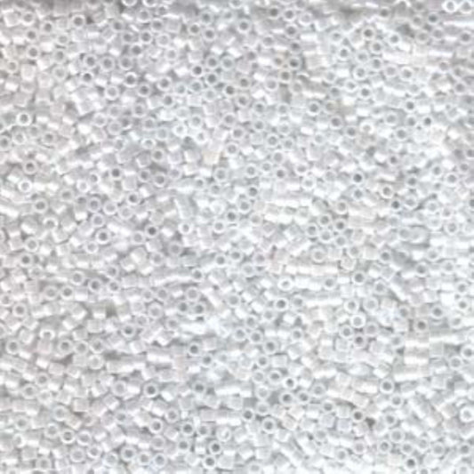 Size 11/0 Glossy Finish White Pearl Genuine Miyuki Delica Glass Seed Beads - Sold by 7.2 Gram Tubes (Approx. 1300 Beads per 2" Tube)