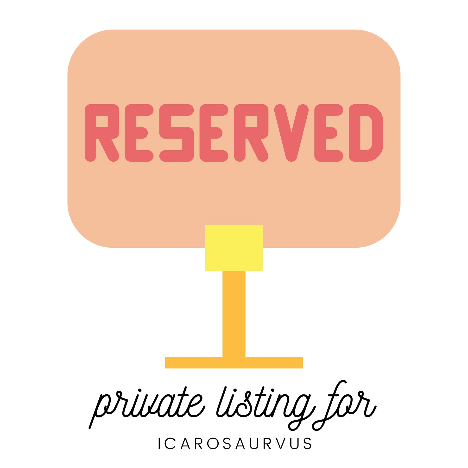 RESERVED LISTING for icarosaurvus