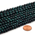 Bone Beads | Mottled Teal Rondelle Beads | 6mm, 8mm, 10mm