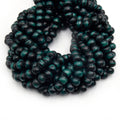 Bone Beads | Mottled Teal Rondelle Beads | 6mm, 8mm, 10mm