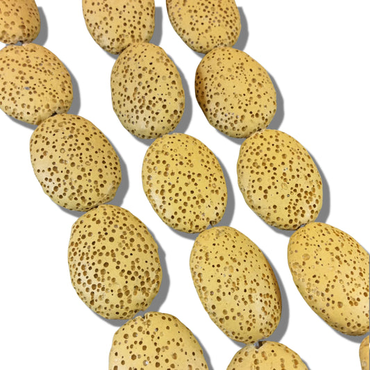 Oval Lava Beads  | DIY Diffuser Jewelry - Large - 25mm x 30mm