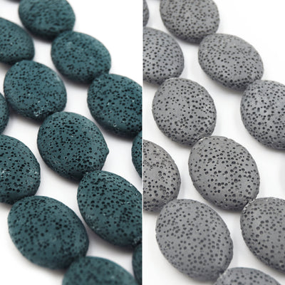 Oval Lava Beads  | DIY Diffuser Jewelry - Small - 20mm x 25mm