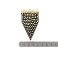 Gold Studded Black Arrow Pendant | Black Wood Arrow Focal Pendant for Jewelry Making