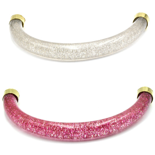 Focal Pendant | Acrylic Glitter U Shaped Crescent Pendant
