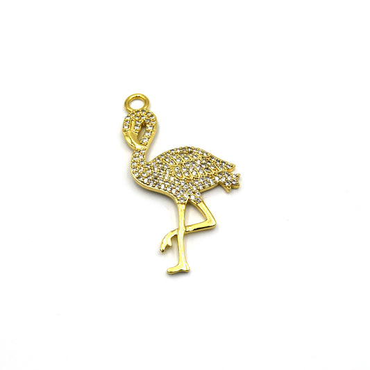 Flamingo Pendant | Cubic Zirconia (CZ) Pendant for Jewelry Making