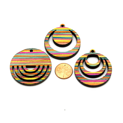 Wooden Pendants | Circular Cut Out Pendants for Jewelry Making