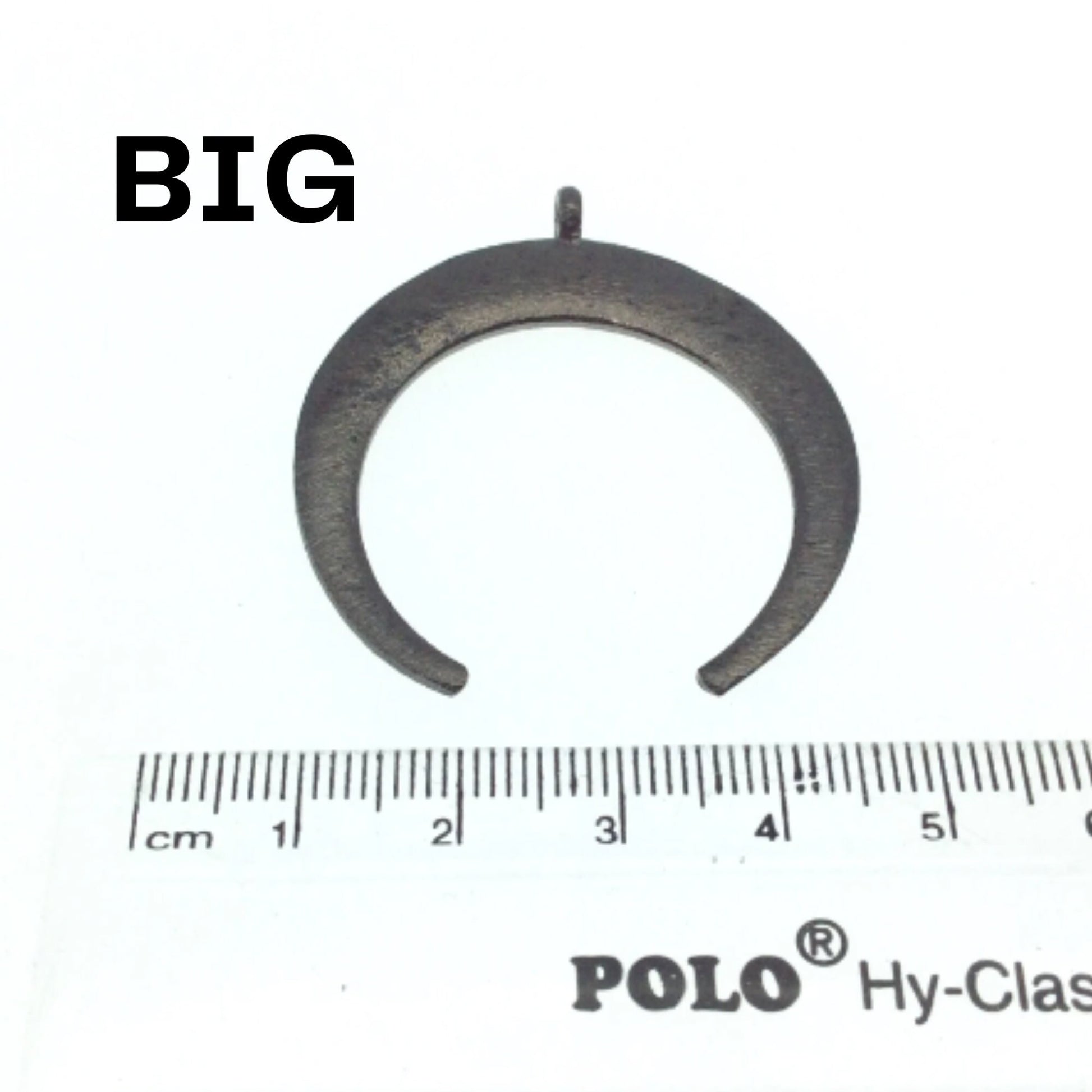 Crescent Pendant | Plated Copper Charm - Gold Silver Gunmetal - Two Sizes