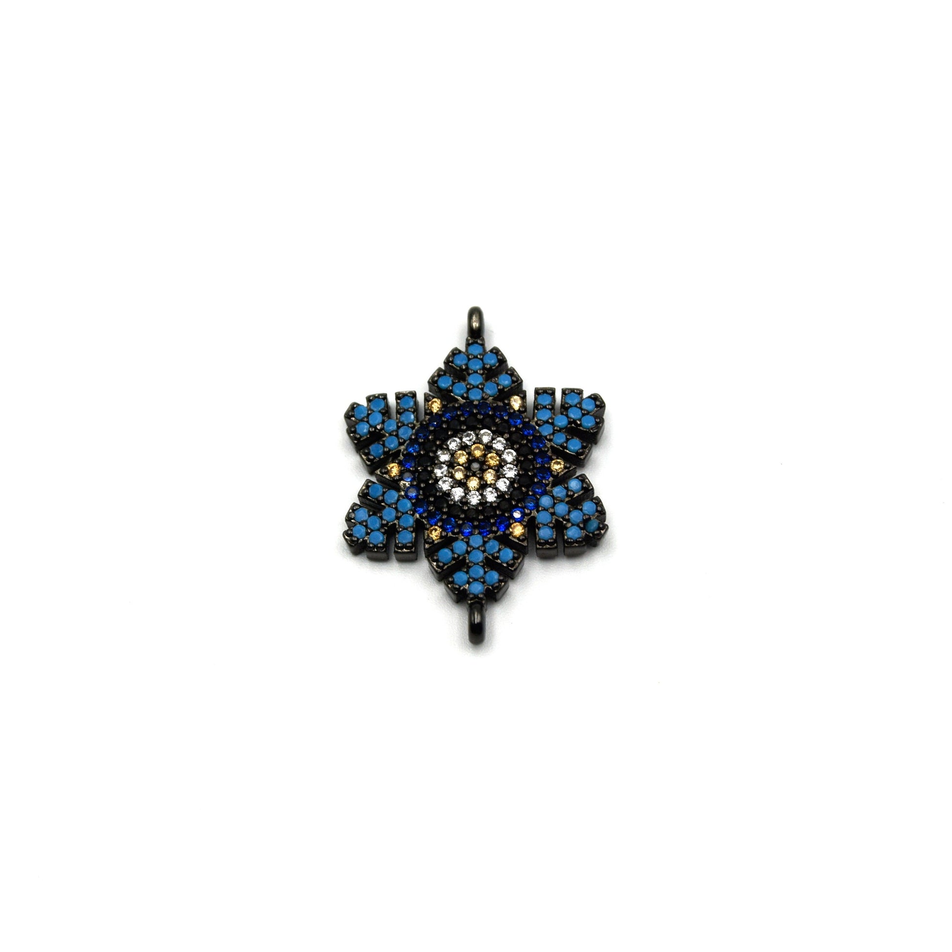Snowflake Charm | Cubic Zirconia Snowflake Connector for Jewelry Making