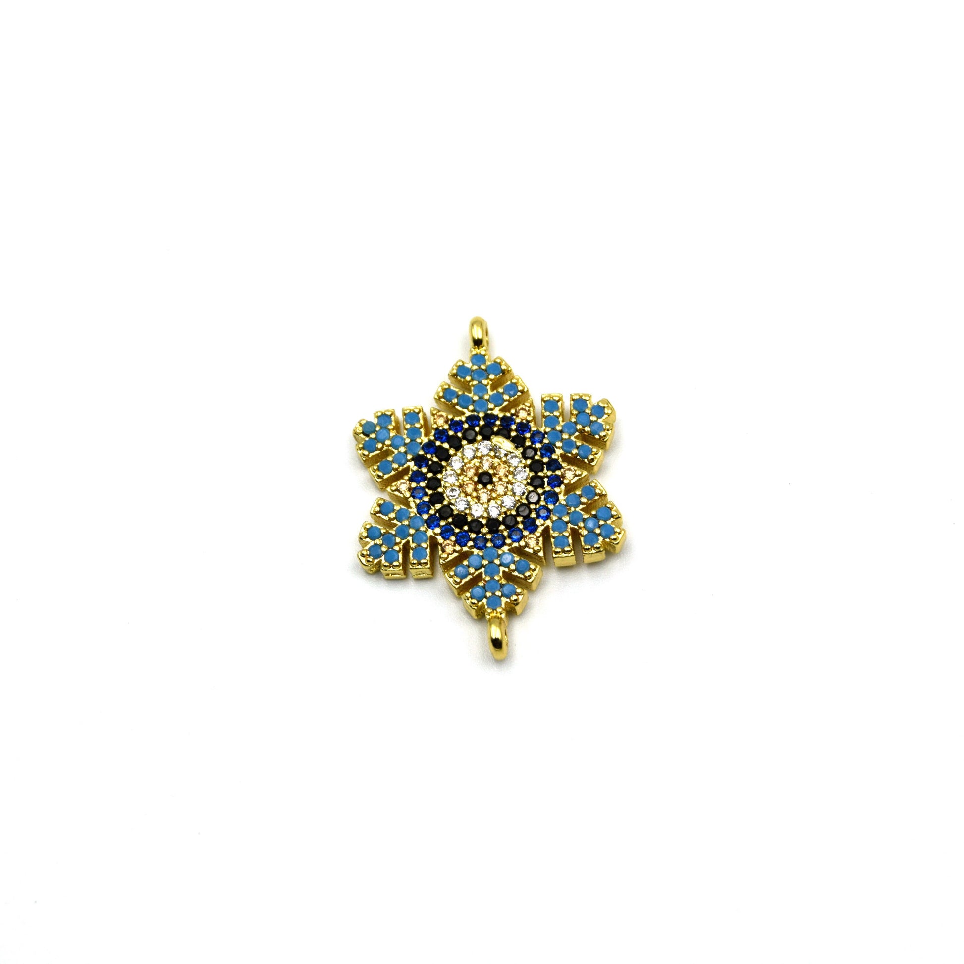 Snowflake Charm | Cubic Zirconia Snowflake Connector for Jewelry Making