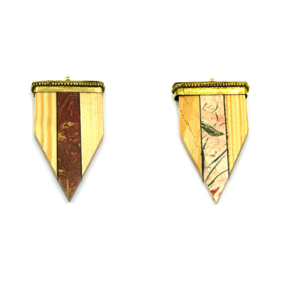 Arrow Pendant | Natural Wood / Acrylic Arrow Shape Pendant With Gold Cap | Focal Pendant | Horn Pendant | Jewelry Supplies
