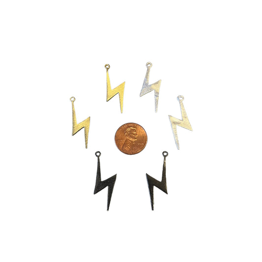 Lightning bolt-shaped findings for jewelry making, perfect for adding a unique and dramatic touch to any creation.