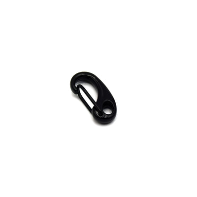 A large, black enamel lobster claw clasp used for making jewelry and other craft projects.