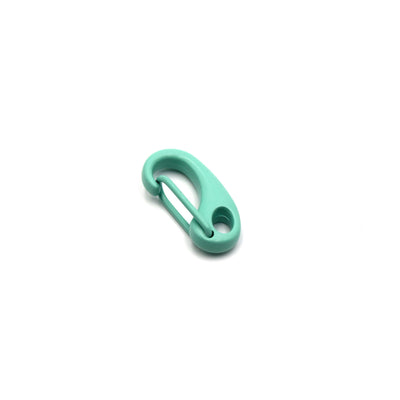 A large, teal enamel lobster claw clasp used for making jewelry and other craft projects.