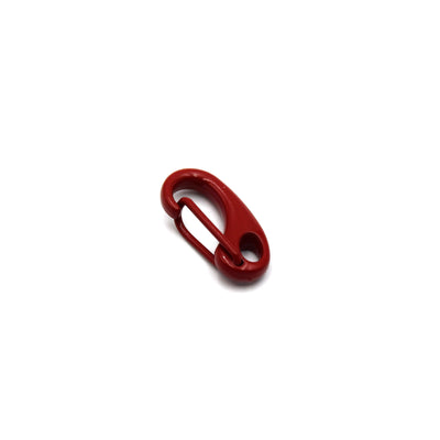 A large, deep red enamel lobster claw clasp used for making jewelry and other craft projects.