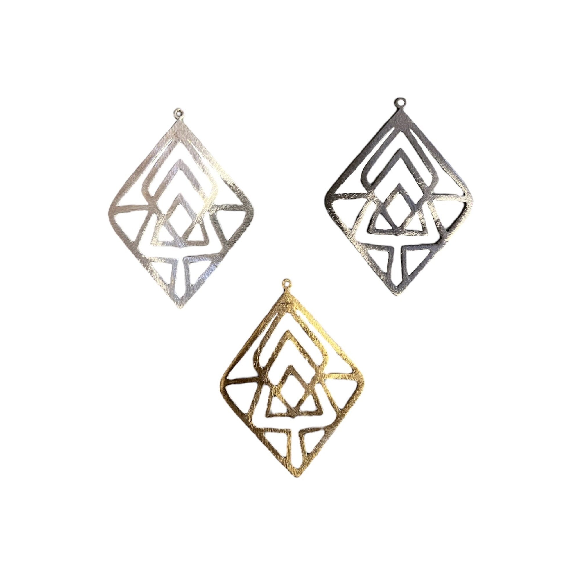 Filigree Findings Geometric Cut Out Diamond Shaped Components