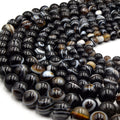 Black Sardonyx Beads | 8mm Beads, 10mm Beads, 12mm Beads