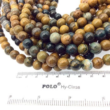 12mm Natural Ocean Jasper Round/Ball Shaped Beads - Sold by 15.5" Strands (Approx. 38 Beads) - High Quality Gemstone