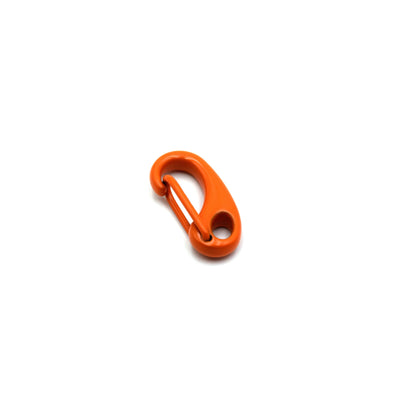 A large, neon orange enamel lobster claw clasp used for making jewelry and other craft projects.