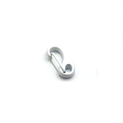 A large, white enamel lobster claw clasp used for making jewelry and other craft projects.