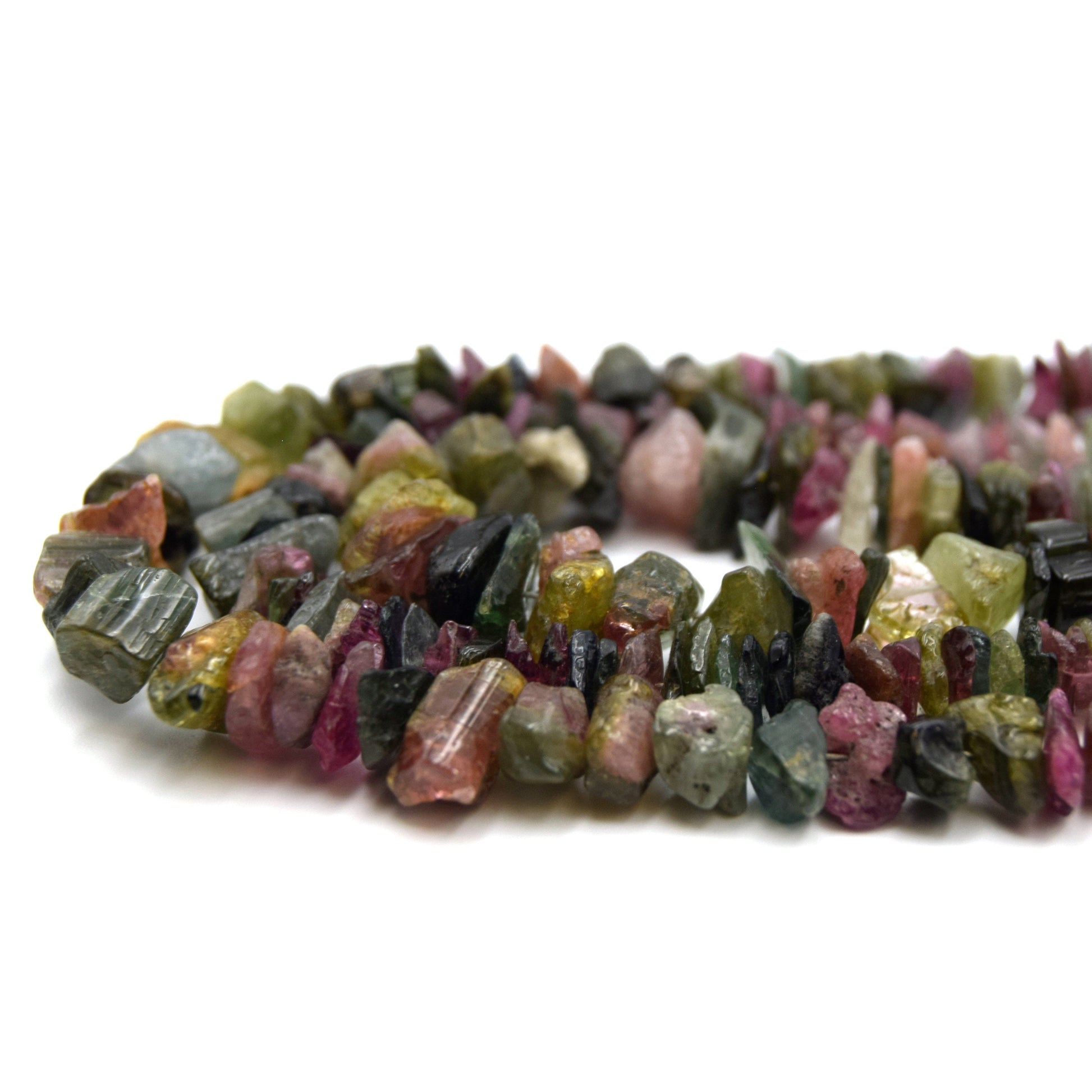 Tourmaline Chip Beads - Graduated Strand | Semi Precious Gemstone Beads