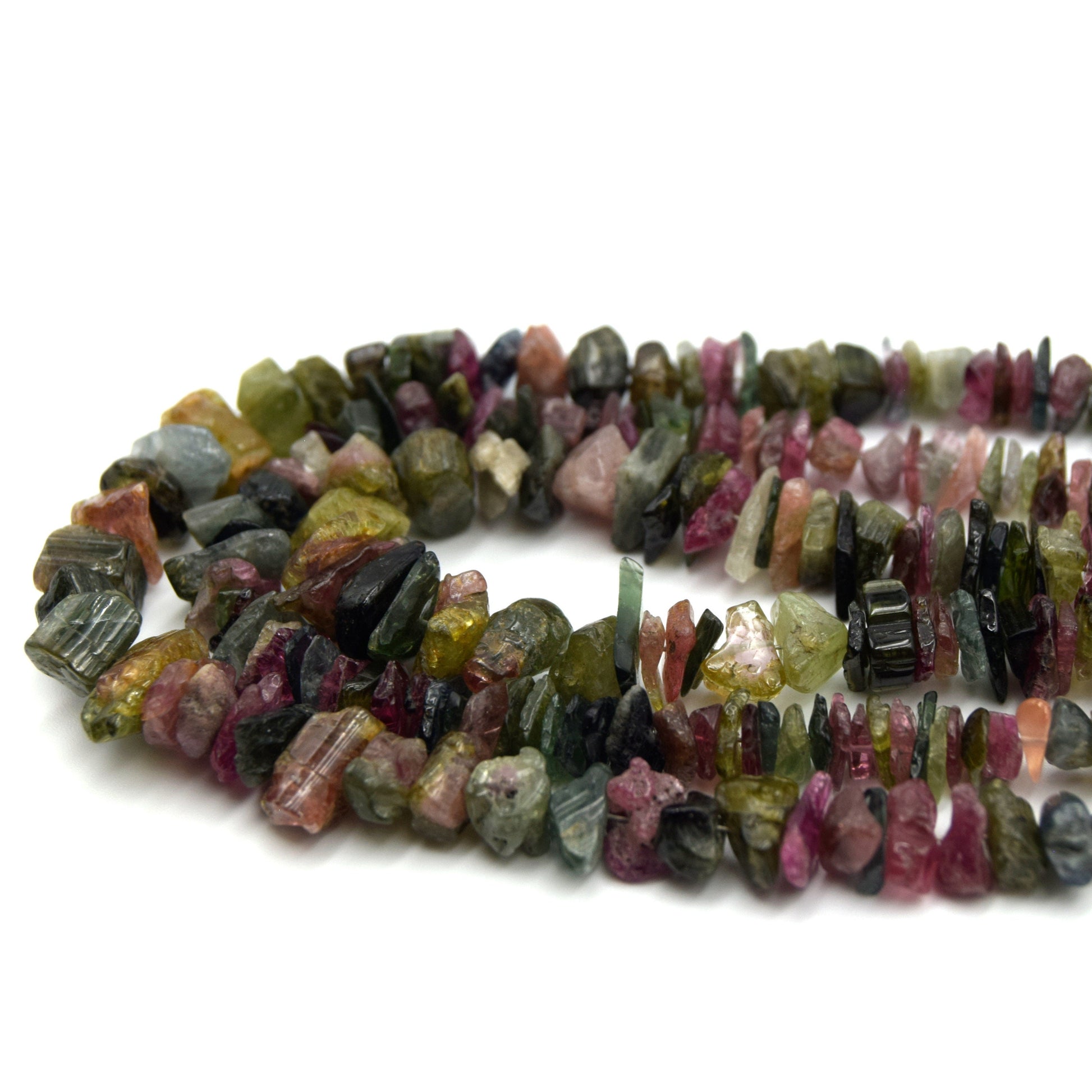 Tourmaline Chip Beads - Graduated Strand | Semi Precious Gemstone Beads