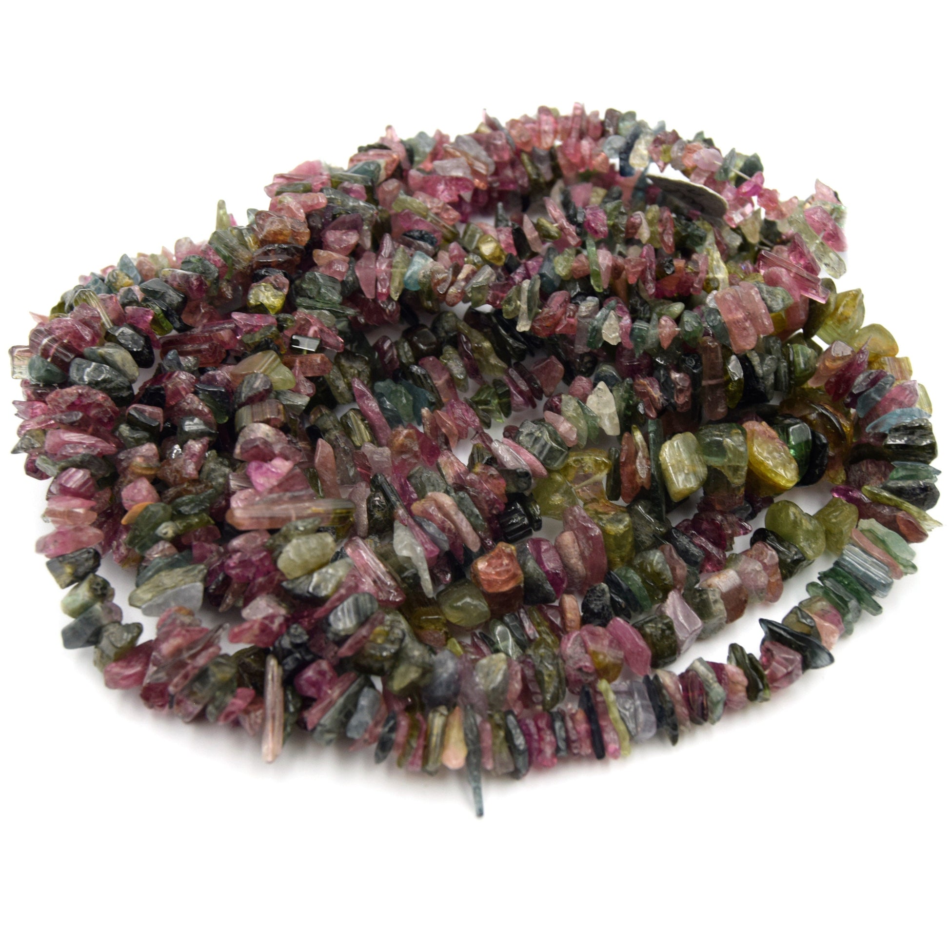 Tourmaline Chip Beads - Graduated Strand | Semi Precious Gemstone Beads