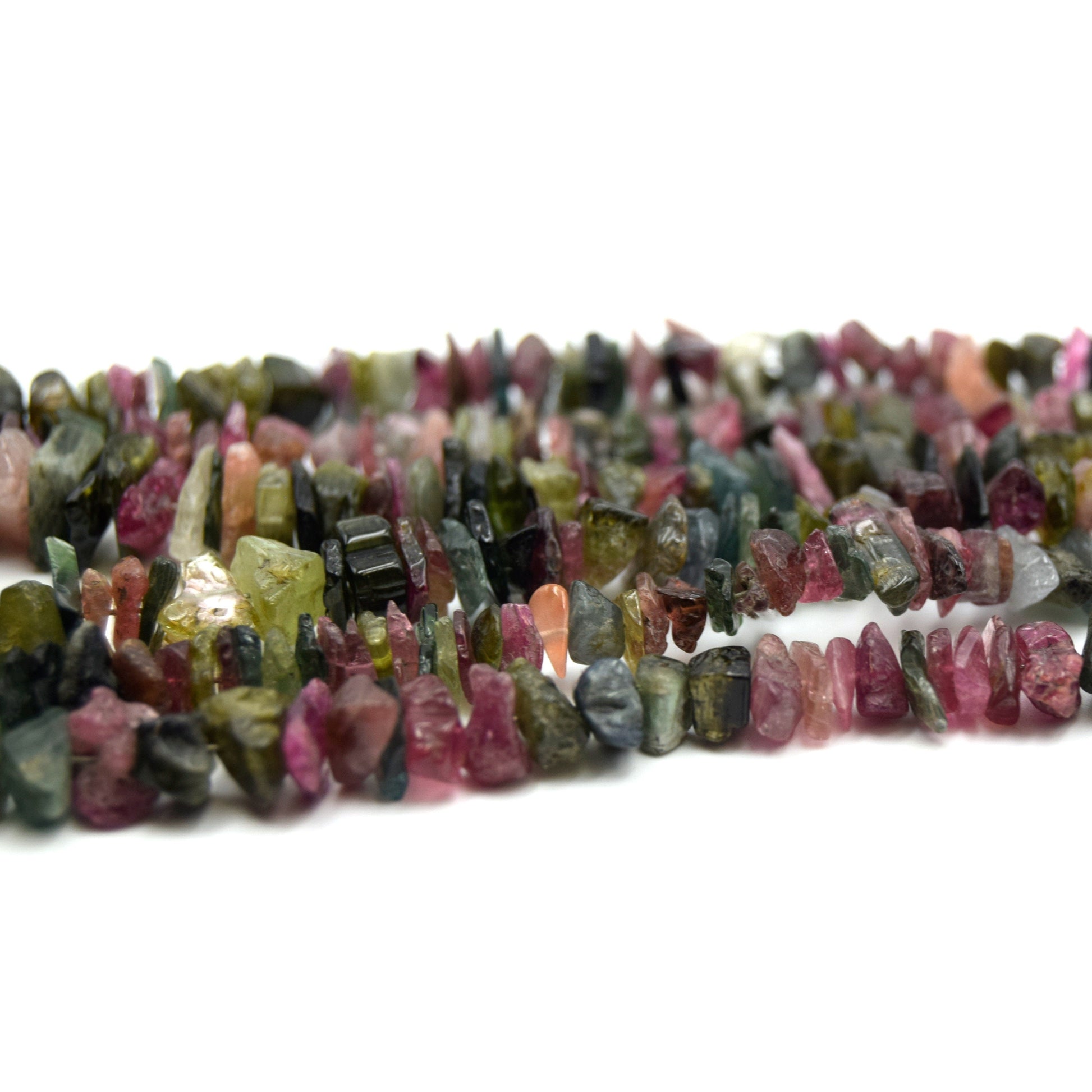 Tourmaline Chip Beads - Graduated Strand | Semi Precious Gemstone Beads