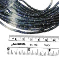 1.5-2mm x 2-3.5mm Graduated Faceted Rondelle Blue Gradient Sapphire Beads - 16" Strand (Approx. 190 Beads) - Quality Semi-Precious Gemstone
