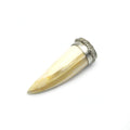 Bone Pendant | Small Tusk/Claw Shaped Natural Ox Bone Pendant | Bone Charm | White Tusk Brown Tusk | Gold Silver Cap Available