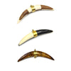 Thick Banana Crescent Pendant | Ox Bone And Wood Crescent Focal Pendant | Horn Pendant | One And Two Gold Bail