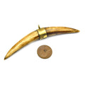 Thick Banana Crescent Pendant | Ox Bone And Wood Crescent Focal Pendant | Horn Pendant | One And Two Gold Bail