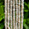 6mm Mystic Moonstone Beads - Gray Faceted Rondelle Beads