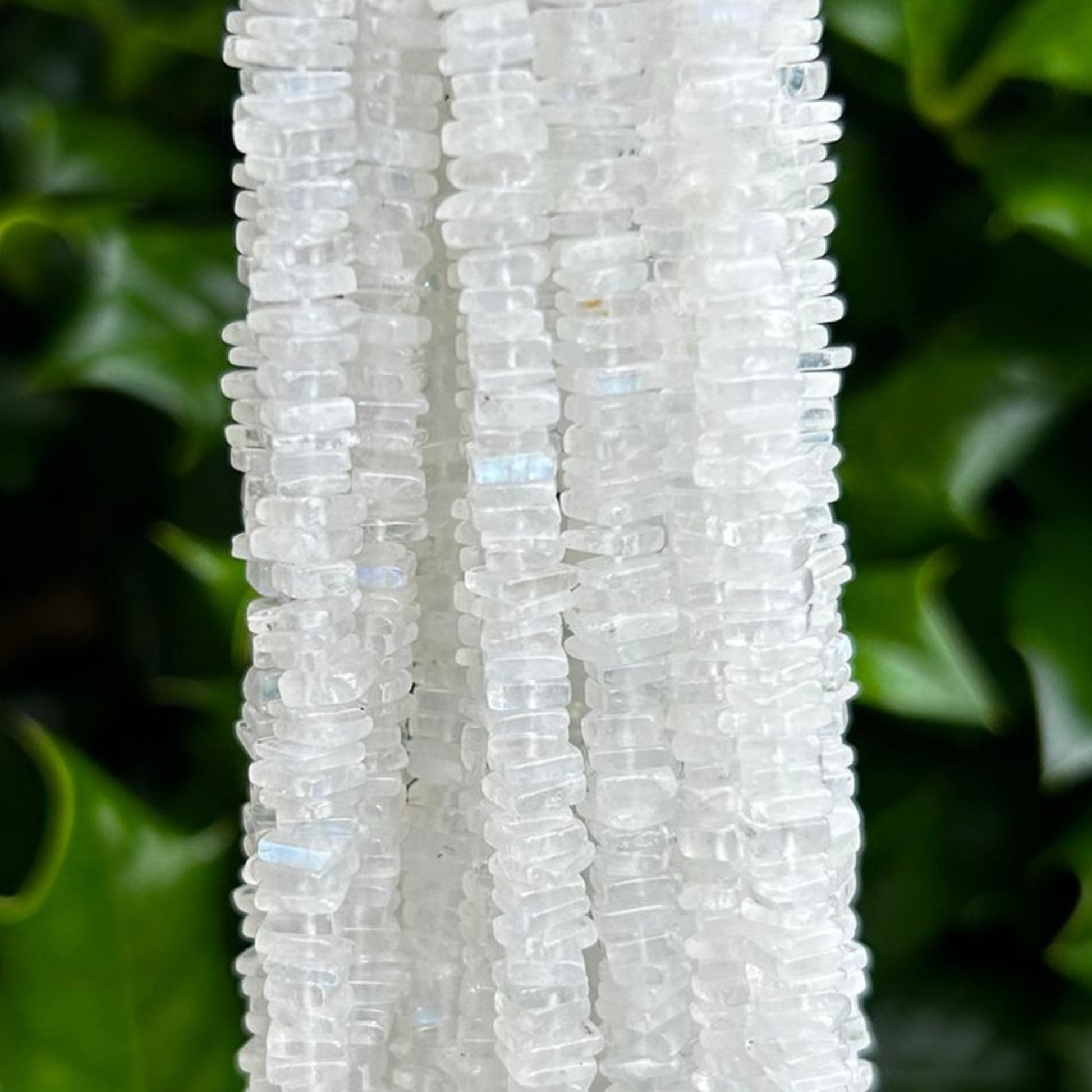 Moonstone Heishi Beads - 5mm Square Flat Beads