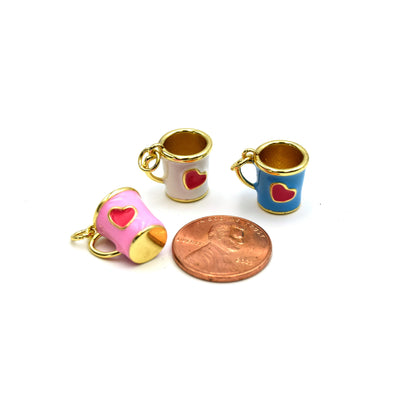 Coffee Cup Charms for Bracelet and Necklaces - Coffee Lover's Jewelry