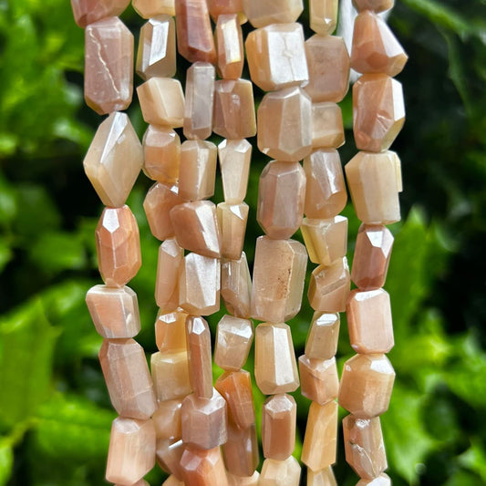 Peach Moonstone Nugget Beads - 10mm Freeform Beads