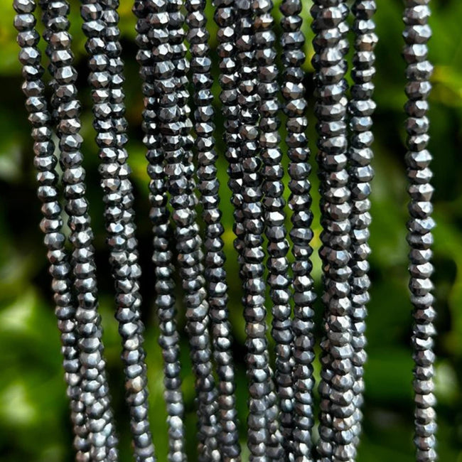 3mm BLACK SPINEL Faceted Gemstone Beads