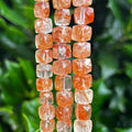 Sunstone Cube Beads - 6mm Faceted