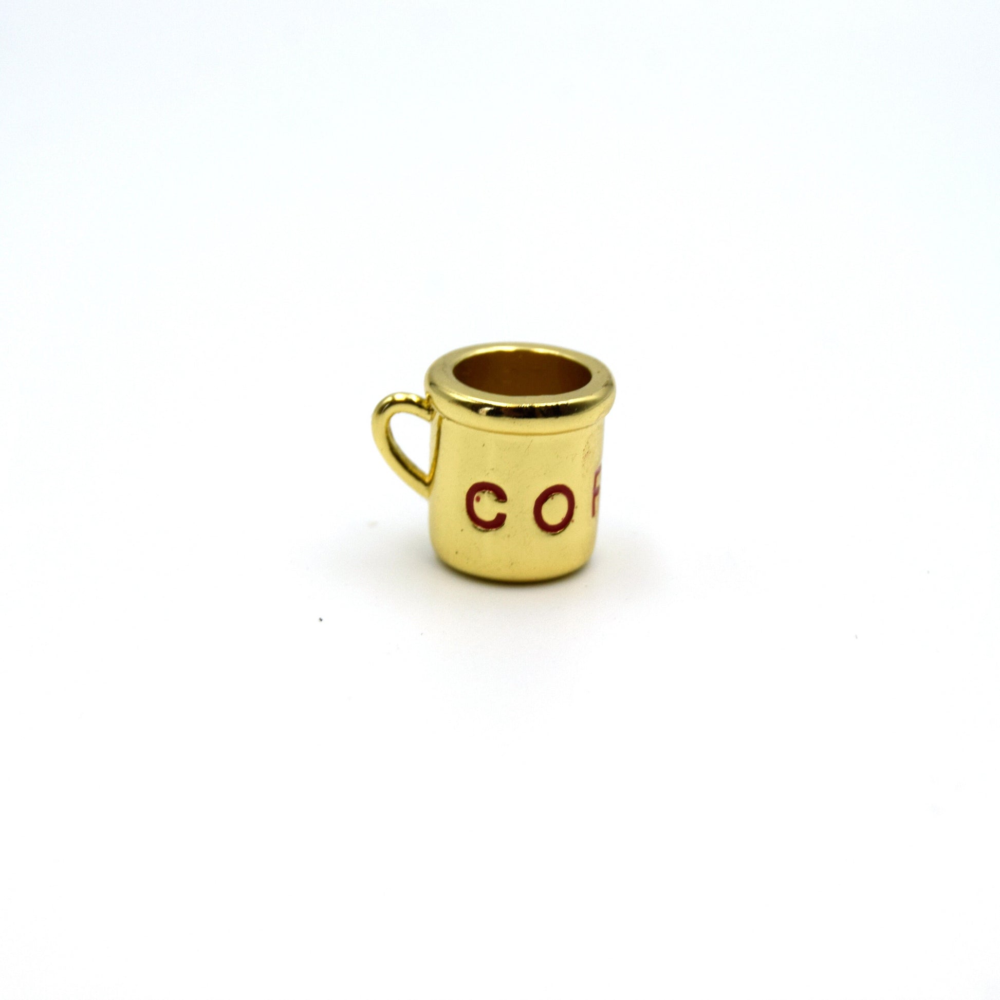 Gold Coffee Mug Charm for Bracelet - Sold Individually