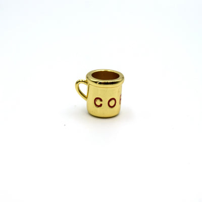 Gold Coffee Mug Charm for Bracelet - Sold Individually