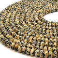Dalmatian Jasper Beads - Smooth Rondelle Natural Gemstone Beads