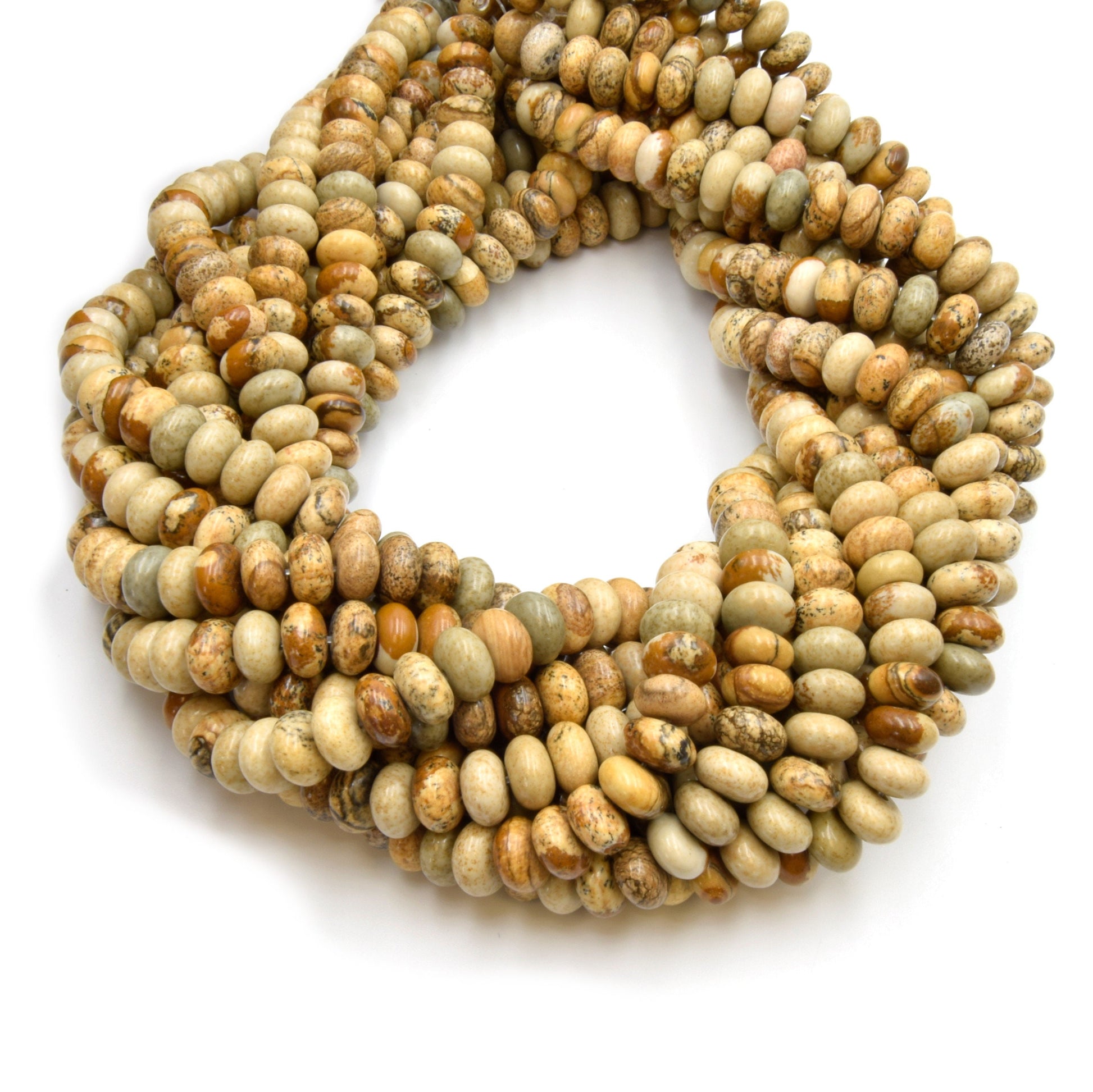 Picture Jasper Rondelle Beads - Perfect for Candy Necklaces!