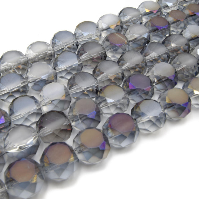 Chinese Crystal Beads  12mm Flattened Round Glass Beads – Only Beads