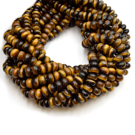 Tiger's Eye Rondelle Beads - 6mm, 8mm